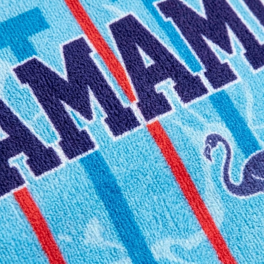 Mamamingo Beach Towel - "Stand Tall & Flaming-Go For It" Striped Summer Gift - FlamingoAholic