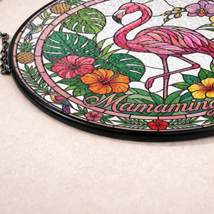 Mamamingo Flamingo Stained Glass Suncatcher – Tropical Flamingo Window Hanging Sun Catcher Decor - FlamingoAholic