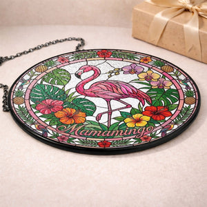 Mamamingo Flamingo Stained Glass Suncatcher – Tropical Flamingo Window Hanging Sun Catcher Decor - FlamingoAholic