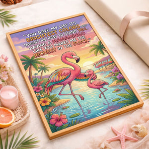 Mamamingo Love – Flamingo Mother & Baby Quote Poster - FlamingoAholic