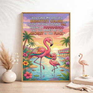 Mamamingo Love – Flamingo Mother & Baby Quote Poster - FlamingoAholic