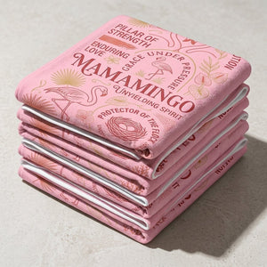"Mamamingo" Pink Edition Beach Towel - Meaningful Mother's Day Gift & Accessory - FlamingoAholic