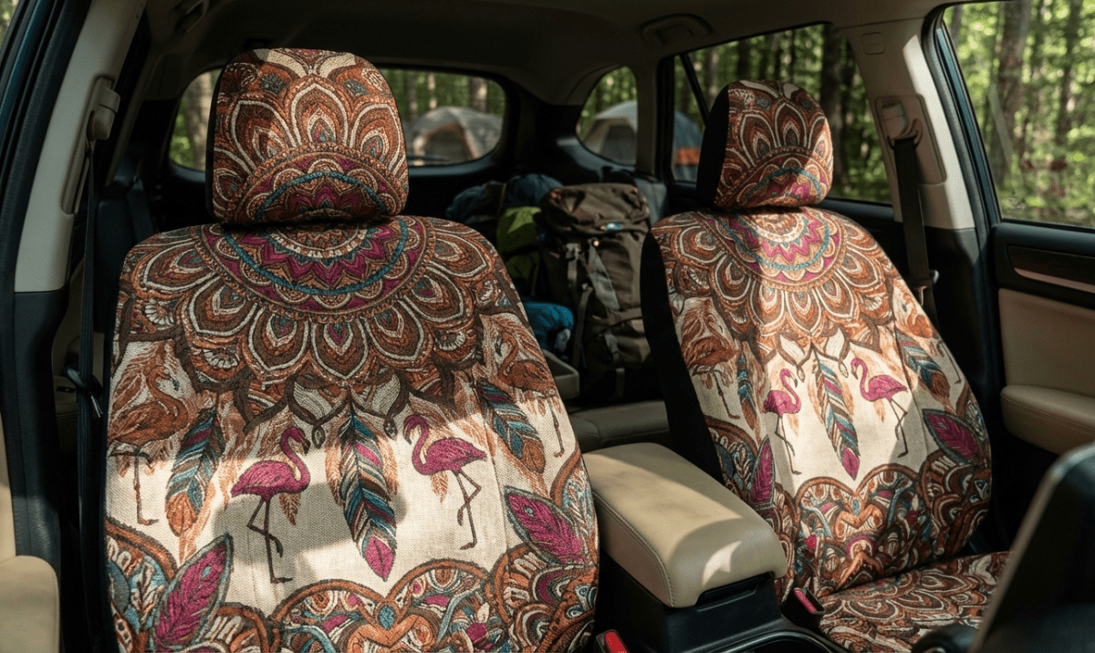 Mandala Patterns Flamingos Car Seat Covers - FlamingoAholic