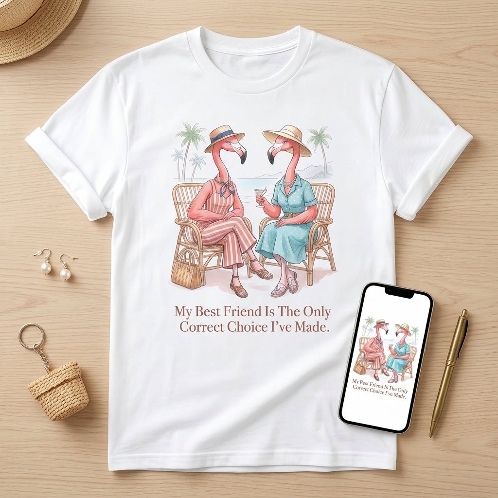 My Best Friend Is The Only Correct Choice I've Made Flamingo Shirt - FlamingoAholic