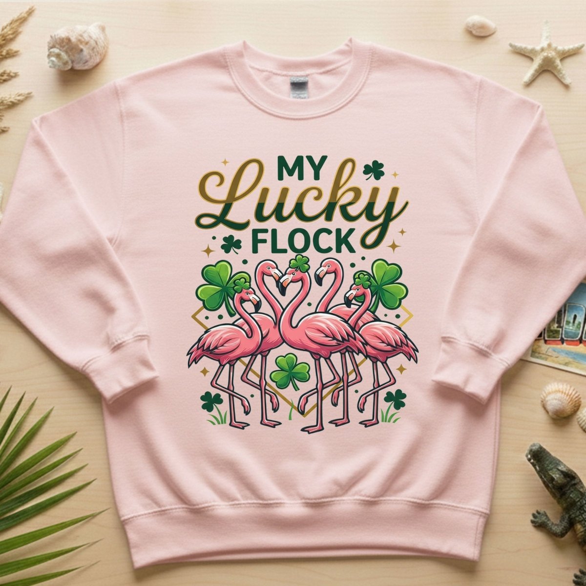 My Lucky Flock St. Patrick's Day Flamingo Shirt - Festive Group & Family Matching Tee - FlamingoAholic