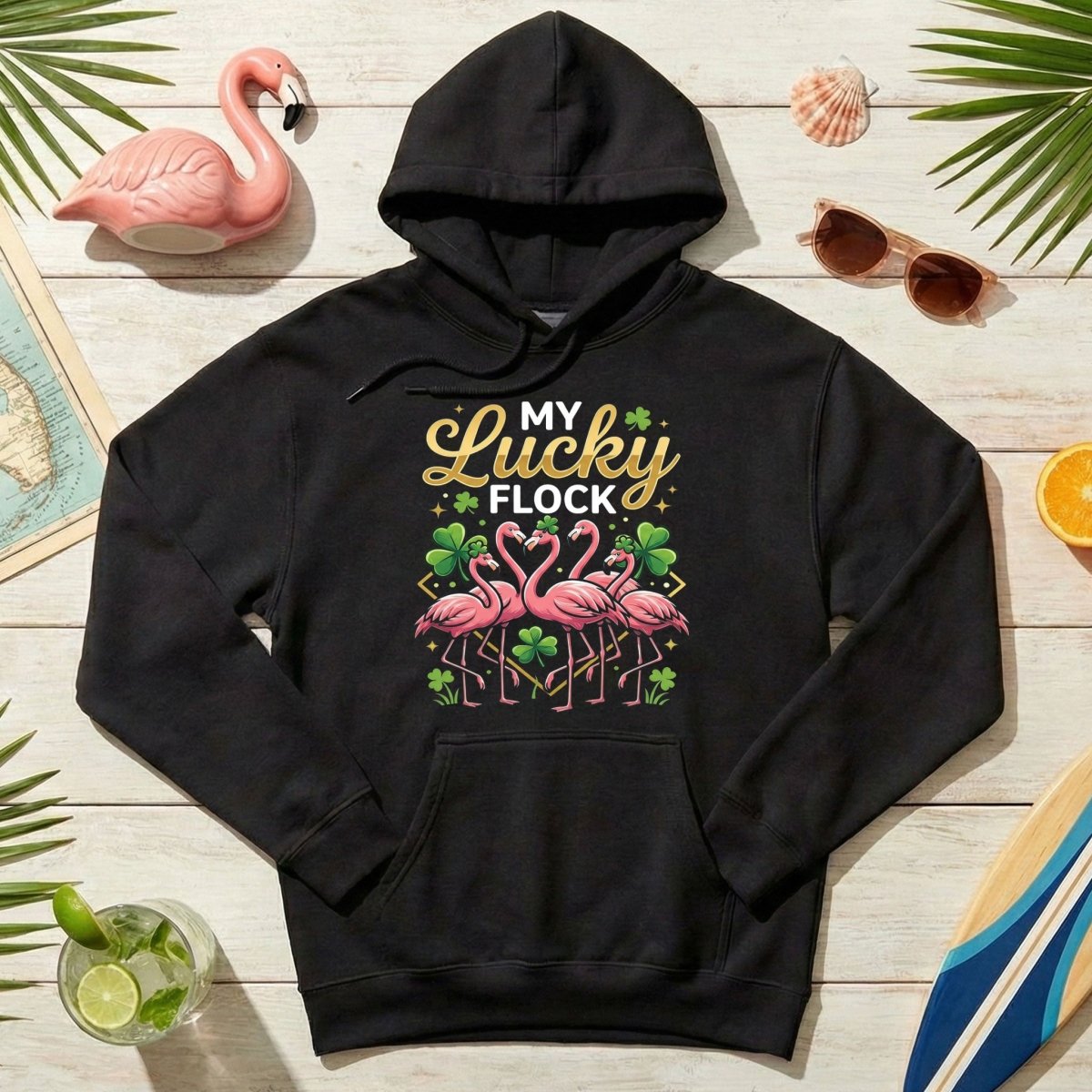 My Lucky Flock St. Patrick's Day Flamingo Shirt - Festive Group & Family Matching Tee - FlamingoAholic