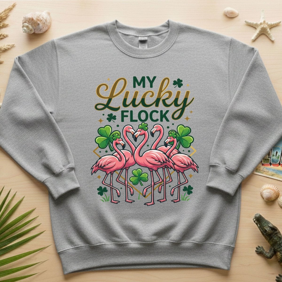 My Lucky Flock St. Patrick's Day Flamingo Shirt - Festive Group & Family Matching Tee - FlamingoAholic