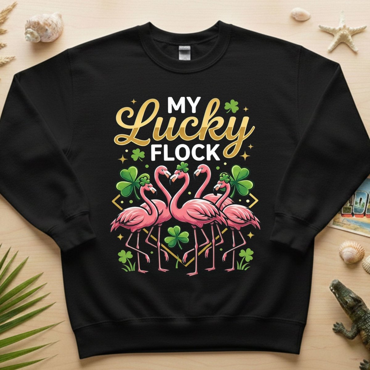 My Lucky Flock St. Patrick's Day Flamingo Shirt - Festive Group & Family Matching Tee - FlamingoAholic
