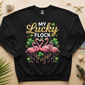 My Lucky Flock St. Patrick's Day Flamingo Shirt - Festive Group & Family Matching Tee - FlamingoAholic