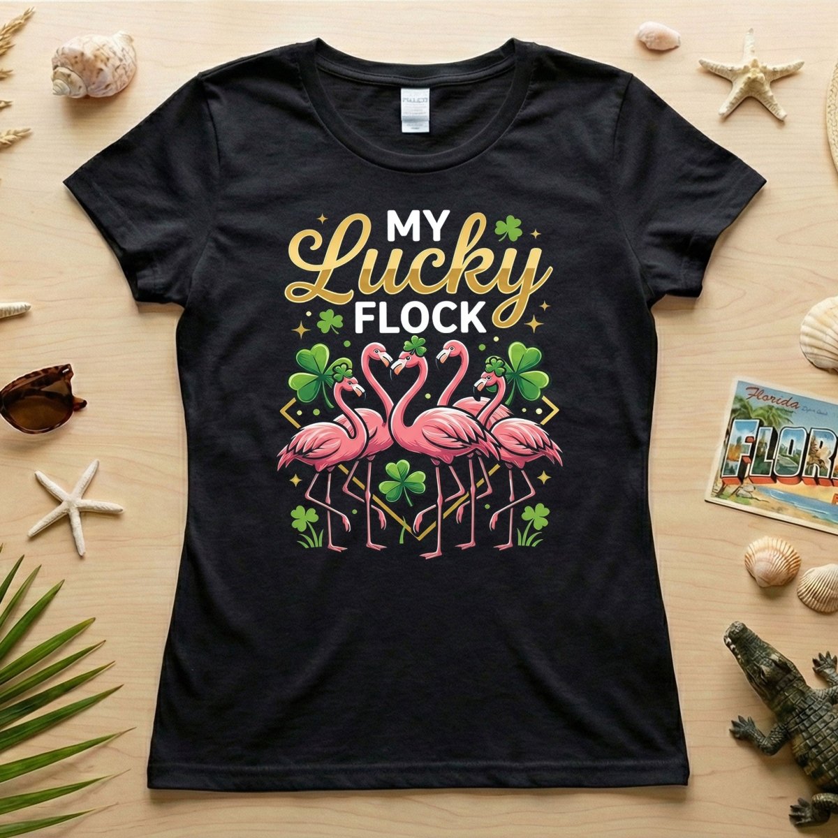 My Lucky Flock St. Patrick's Day Flamingo Shirt - Festive Group & Family Matching Tee - FlamingoAholic