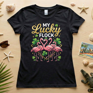 My Lucky Flock St. Patrick's Day Flamingo Shirt - Festive Group & Family Matching Tee - FlamingoAholic