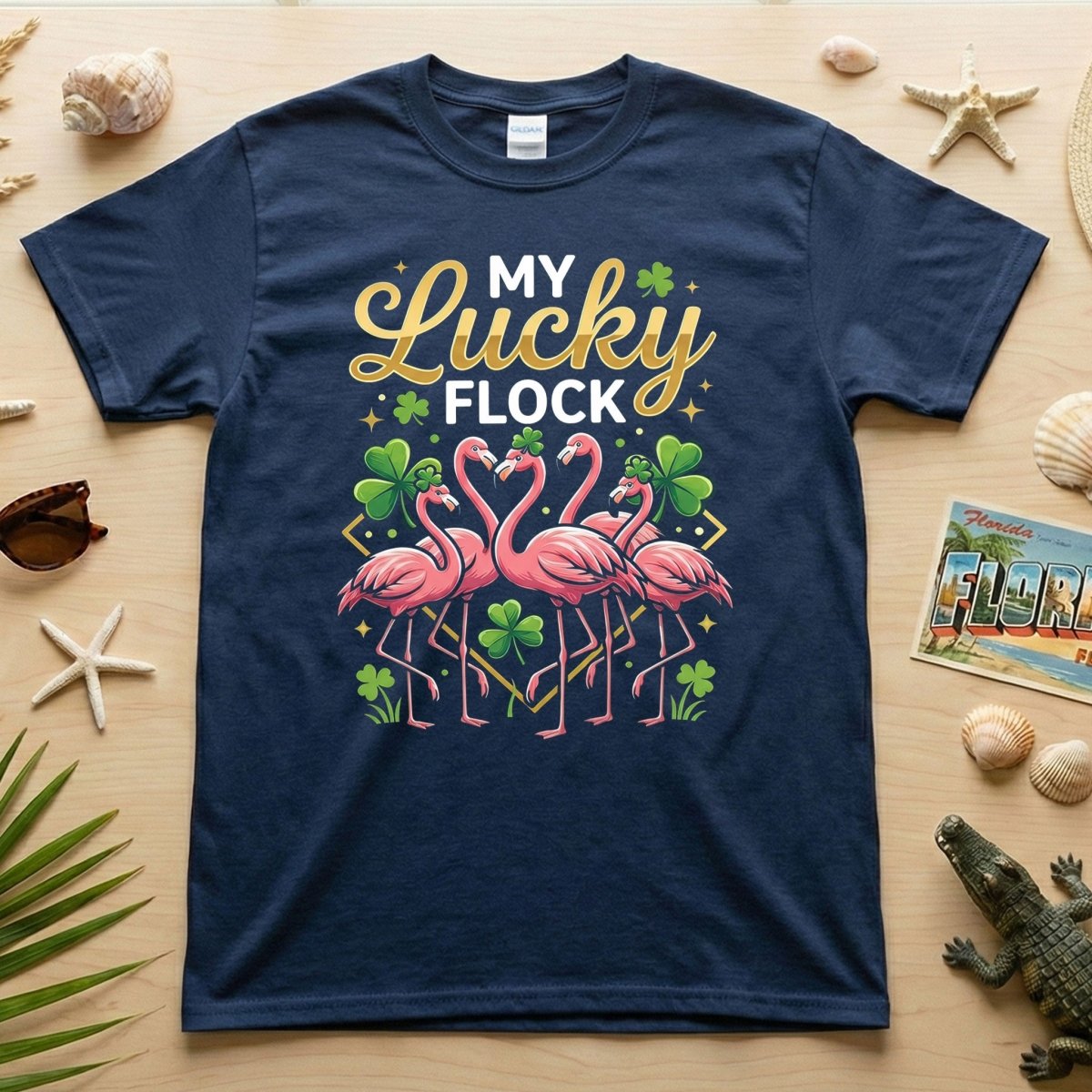 My Lucky Flock St. Patrick's Day Flamingo Shirt - Festive Group & Family Matching Tee - FlamingoAholic