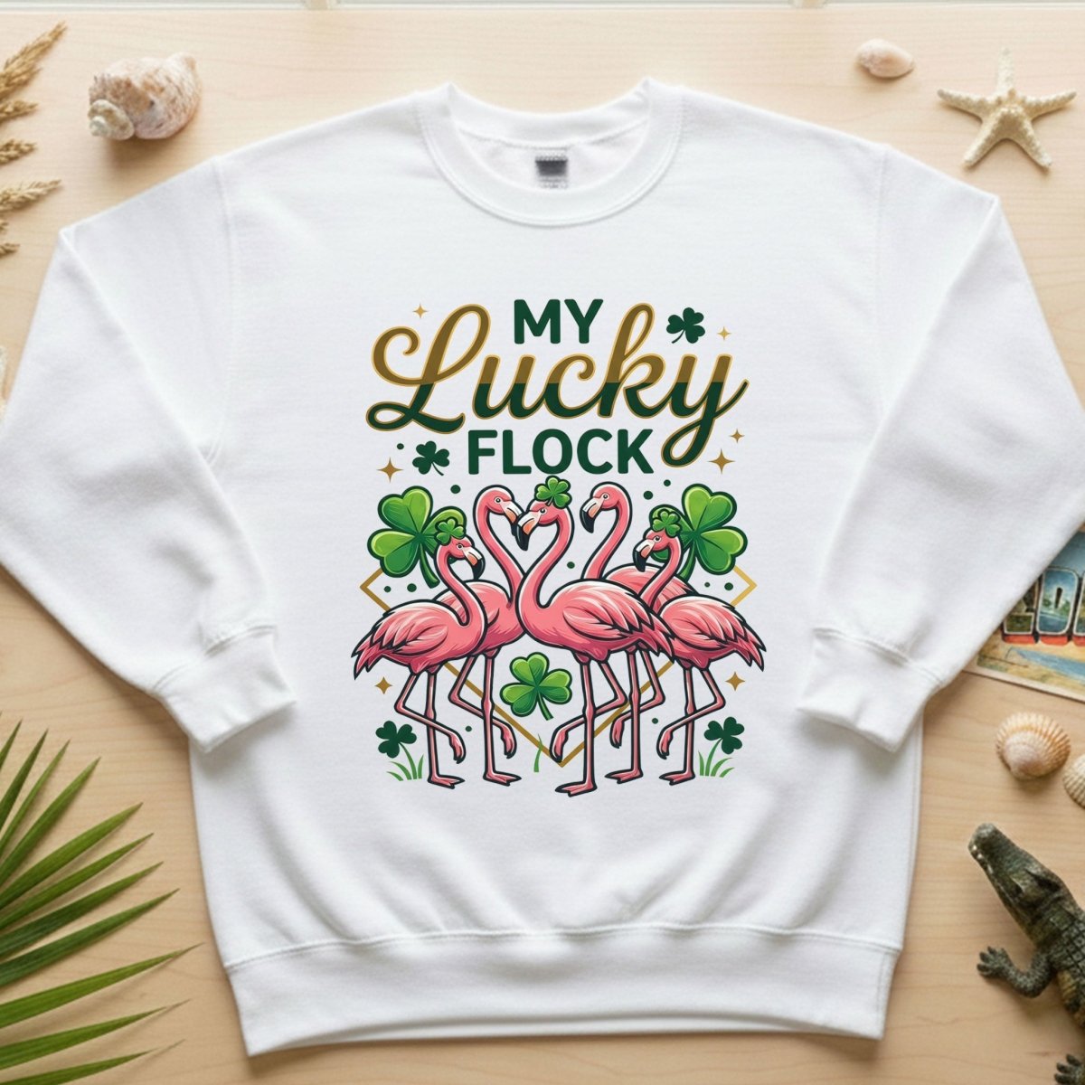 My Lucky Flock St. Patrick's Day Flamingo Shirt - Festive Group & Family Matching Tee - FlamingoAholic