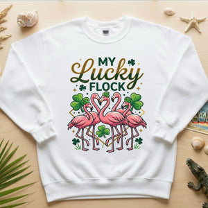 My Lucky Flock St. Patrick's Day Flamingo Shirt - Festive Group & Family Matching Tee - FlamingoAholic