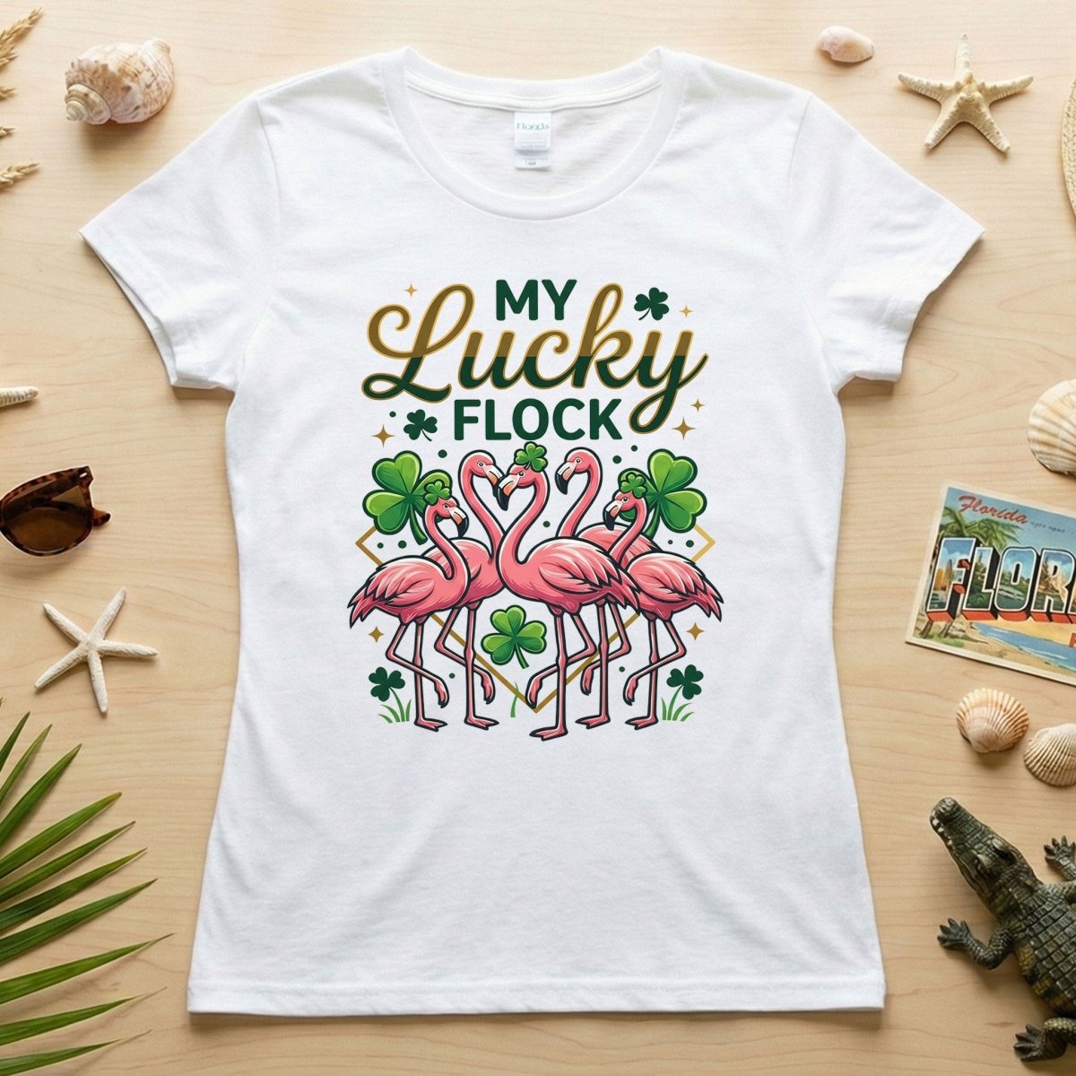 My Lucky Flock St. Patrick's Day Flamingo Shirt - Festive Group & Family Matching Tee - FlamingoAholic