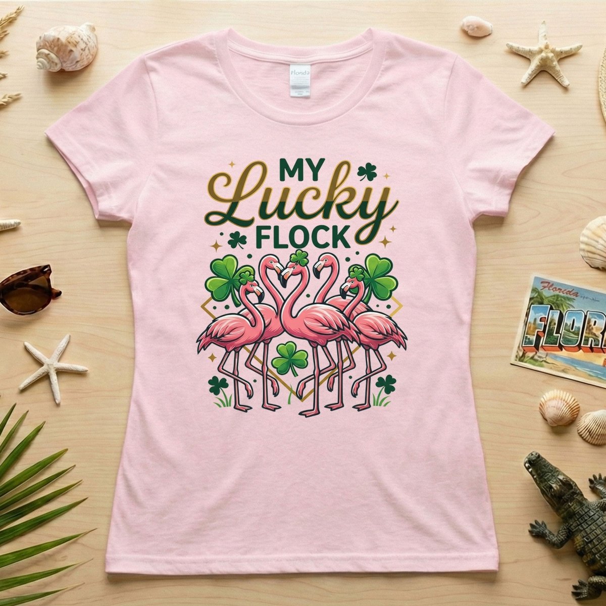 My Lucky Flock St. Patrick's Day Flamingo Shirt - Festive Group & Family Matching Tee - FlamingoAholic