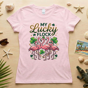 My Lucky Flock St. Patrick's Day Flamingo Shirt - Festive Group & Family Matching Tee - FlamingoAholic