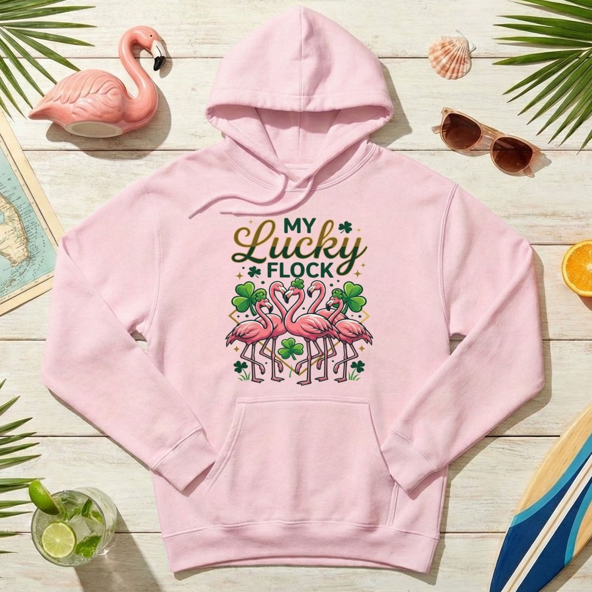 My Lucky Flock St. Patrick's Day Flamingo Shirt - Festive Group & Family Matching Tee - FlamingoAholic