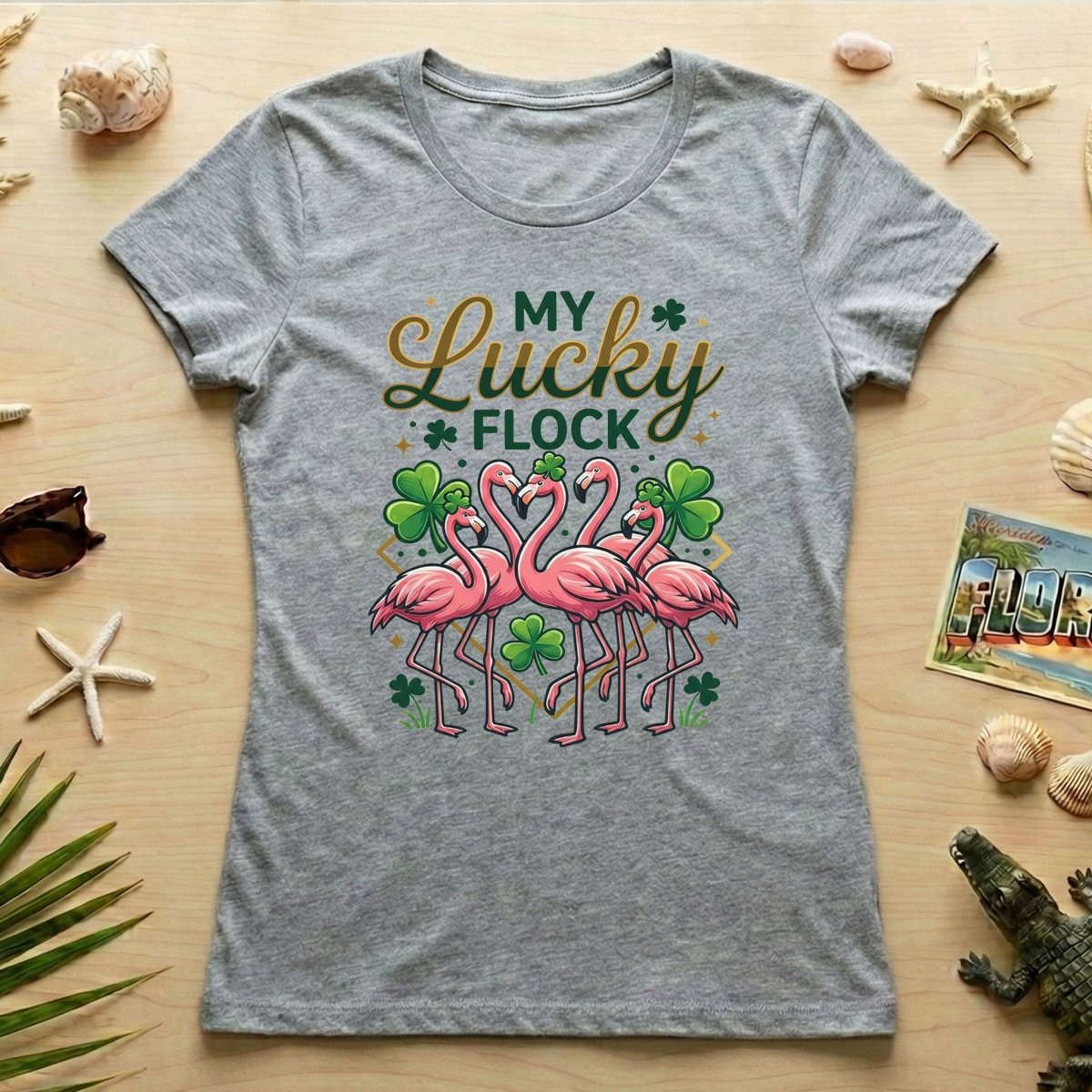 My Lucky Flock St. Patrick's Day Flamingo Shirt - Festive Group & Family Matching Tee - FlamingoAholic
