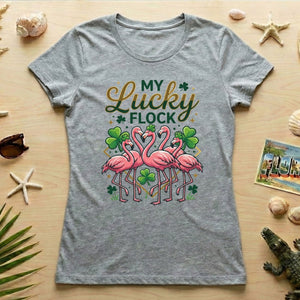 My Lucky Flock St. Patrick's Day Flamingo Shirt - Festive Group & Family Matching Tee - FlamingoAholic
