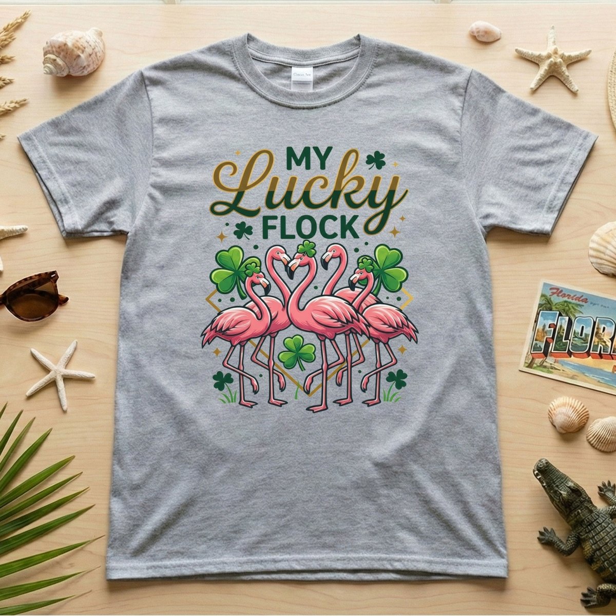 My Lucky Flock St. Patrick's Day Flamingo Shirt - Festive Group & Family Matching Tee - FlamingoAholic