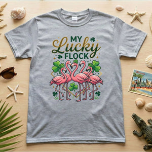 My Lucky Flock St. Patrick's Day Flamingo Shirt - Festive Group & Family Matching Tee - FlamingoAholic