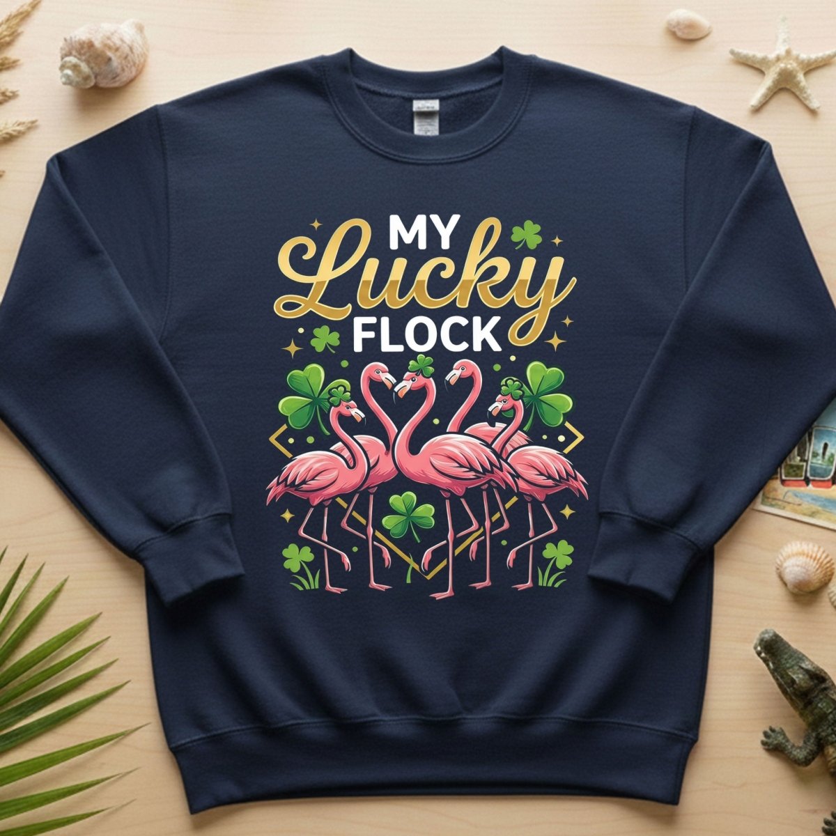 My Lucky Flock St. Patrick's Day Flamingo Shirt - Festive Group & Family Matching Tee - FlamingoAholic
