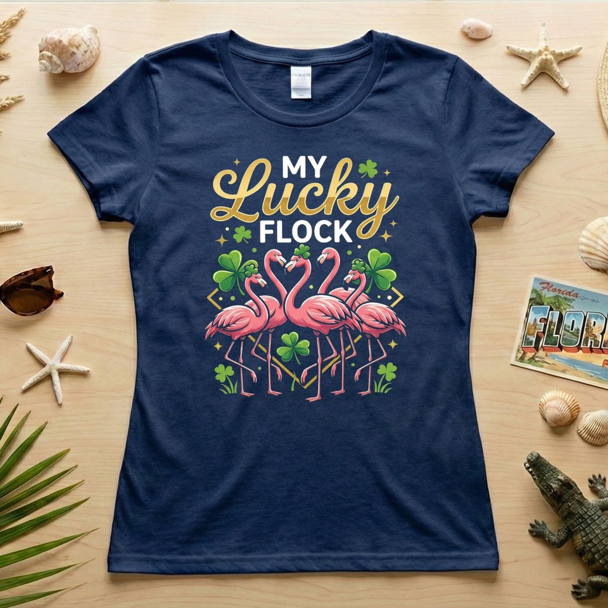 My Lucky Flock St. Patrick's Day Flamingo Shirt - Festive Group & Family Matching Tee - FlamingoAholic