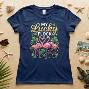 My Lucky Flock St. Patrick's Day Flamingo Shirt - Festive Group & Family Matching Tee - FlamingoAholic