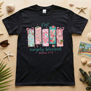 Not Lucky Simply Blessed Flamingo Shirt – Romans 4:7 - 8 Christian Faith Tropical Flamingo T-Shirt - FlamingoAholic