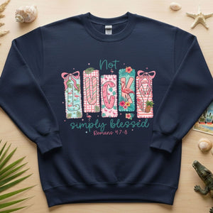 Not Lucky Simply Blessed Flamingo Shirt – Romans 4:7 - 8 Christian Faith Tropical Flamingo T-Shirt - FlamingoAholic