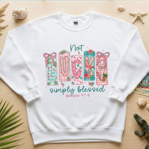 Not Lucky Simply Blessed Flamingo Shirt – Romans 4:7 - 8 Christian Faith Tropical Flamingo T-Shirt - FlamingoAholic