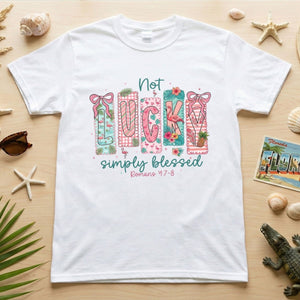 Not Lucky Simply Blessed Flamingo Shirt – Romans 4:7 - 8 Christian Faith Tropical Flamingo T-Shirt - FlamingoAholic