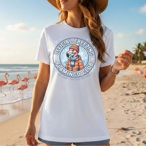 Official Freezing Flamingo Club Shirt - Funny Winter T-Shirt Gift for Mom - FlamingoAholic