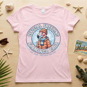 Official Freezing Flamingo Club Shirt - Funny Winter T-Shirt Gift for Mom - FlamingoAholic