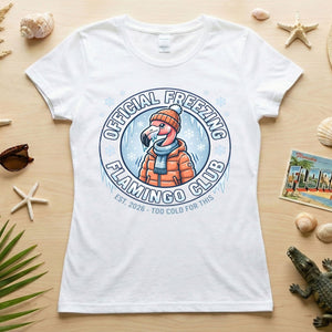 Official Freezing Flamingo Club Shirt - Funny Winter T-Shirt Gift for Mom - FlamingoAholic