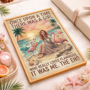 Once Upon a Time Flamingo Lover Poster – Pink Tropical Sunset Wall Art - FlamingoAholic