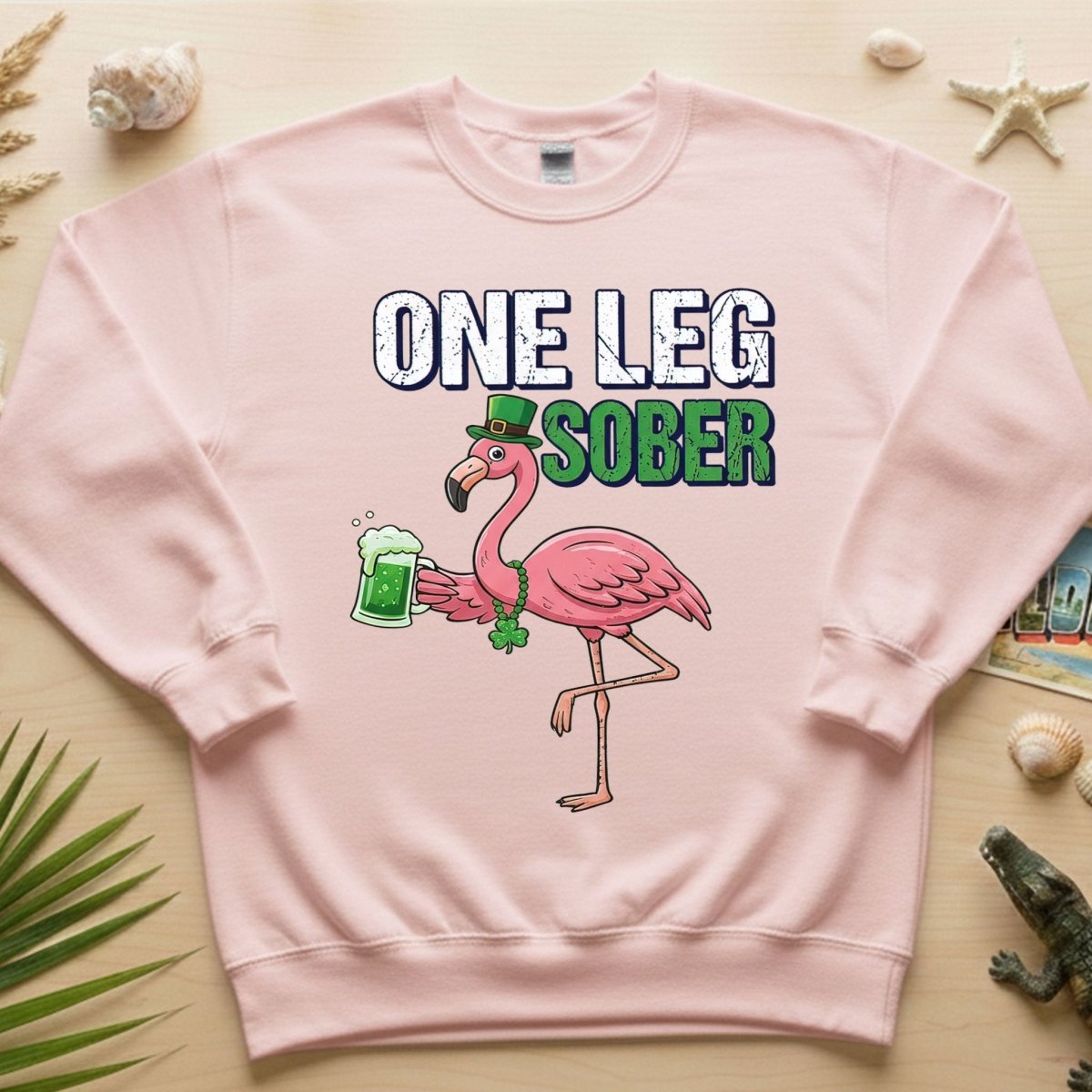 One Leg Sober Flamingo St. Patrick's Day T-Shirt - Funny Irish Beer Lover Party Top - FlamingoAholic