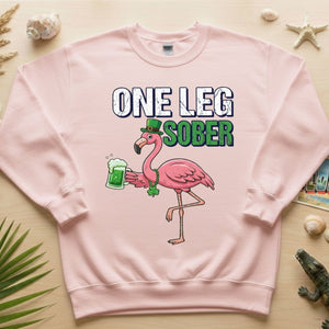 One Leg Sober Flamingo St. Patrick's Day T-Shirt - Funny Irish Beer Lover Party Top - FlamingoAholic