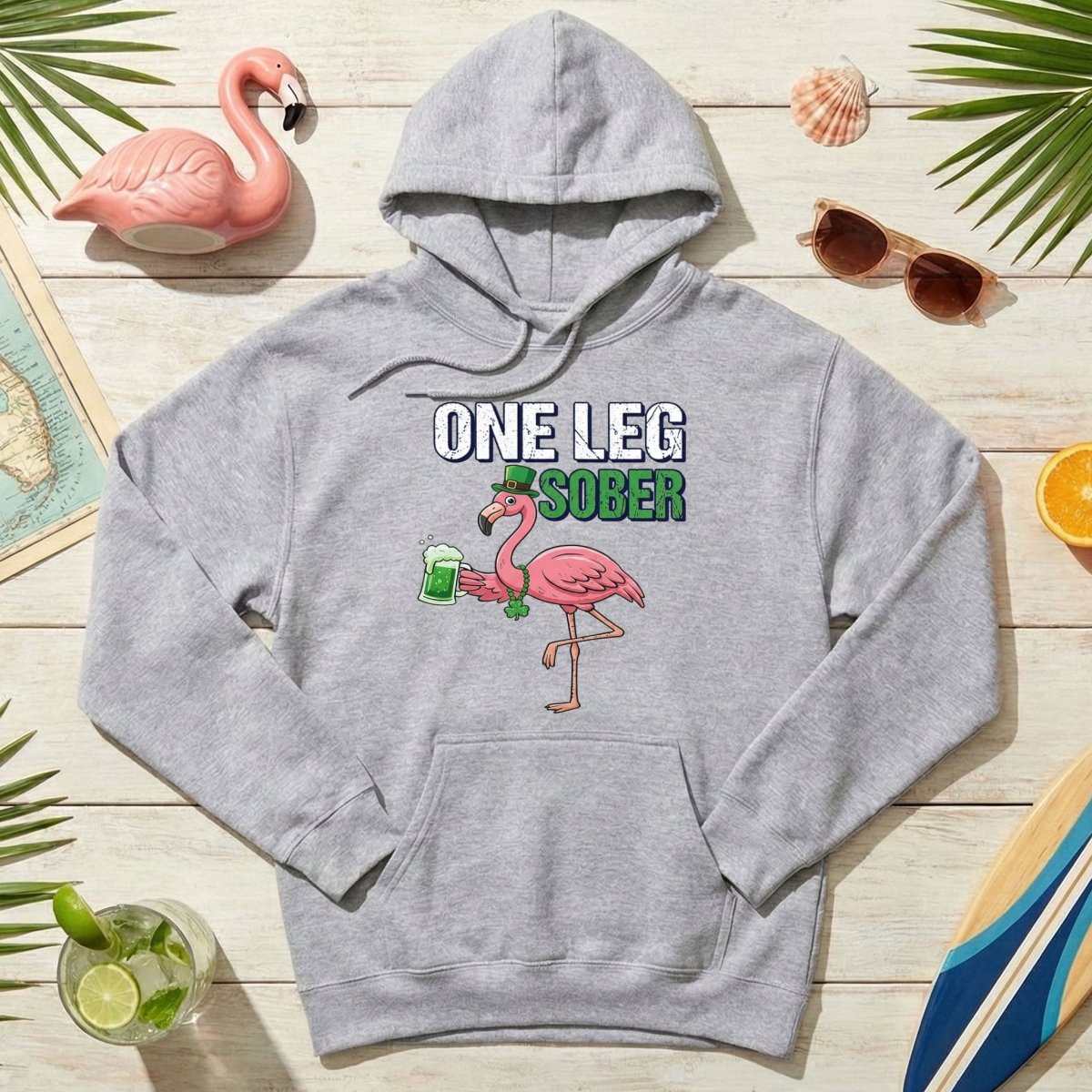 One Leg Sober Flamingo St. Patrick's Day T-Shirt - Funny Irish Beer Lover Party Top - FlamingoAholic