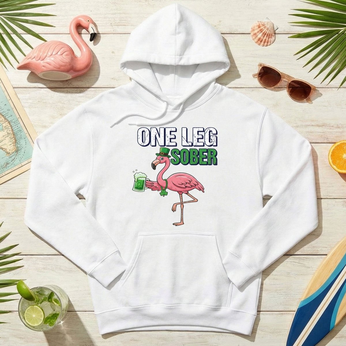 One Leg Sober Flamingo St. Patrick's Day T-Shirt - Funny Irish Beer Lover Party Top - FlamingoAholic
