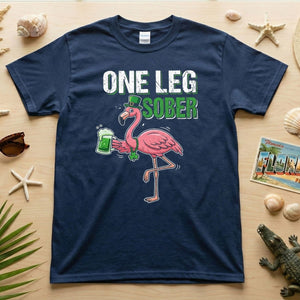 One Leg Sober Flamingo St. Patrick's Day T-Shirt - Funny Irish Beer Lover Party Top - FlamingoAholic
