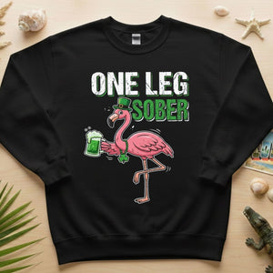 One Leg Sober Flamingo St. Patrick's Day T-Shirt - Funny Irish Beer Lover Party Top - FlamingoAholic