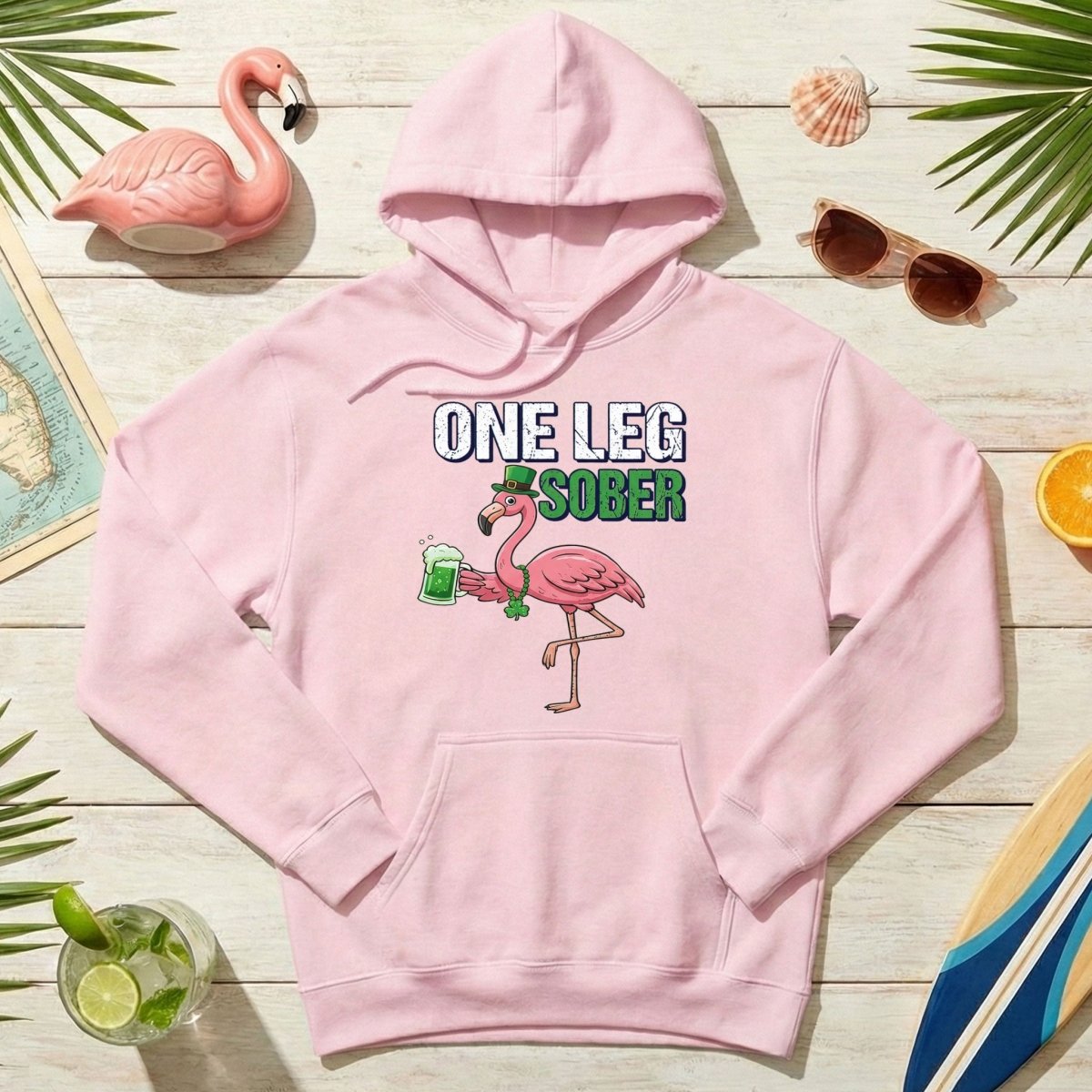 One Leg Sober Flamingo St. Patrick's Day T-Shirt - Funny Irish Beer Lover Party Top - FlamingoAholic