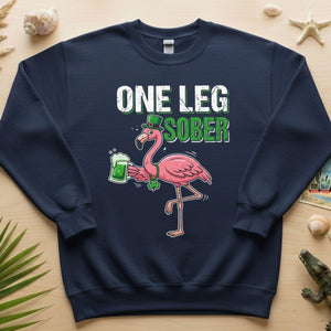 One Leg Sober Flamingo St. Patrick's Day T-Shirt - Funny Irish Beer Lover Party Top - FlamingoAholic
