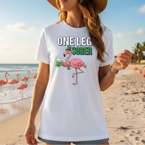 One Leg Sober Flamingo St. Patrick's Day T-Shirt - Funny Irish Beer Lover Party Top - FlamingoAholic
