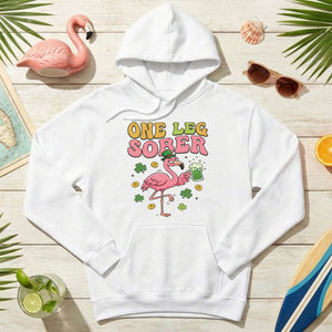 One Leg Sober St. Patrick's Day Flamingo T-Shirt - Funny Irish Beer Party Tee for Her - FlamingoAholic
