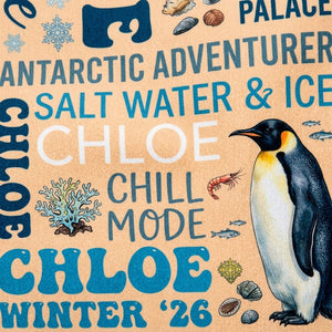 Personalized Antarctic Penguin Beach Towel - Custom Name "Chill Mode" Gift - FlamingoAholic