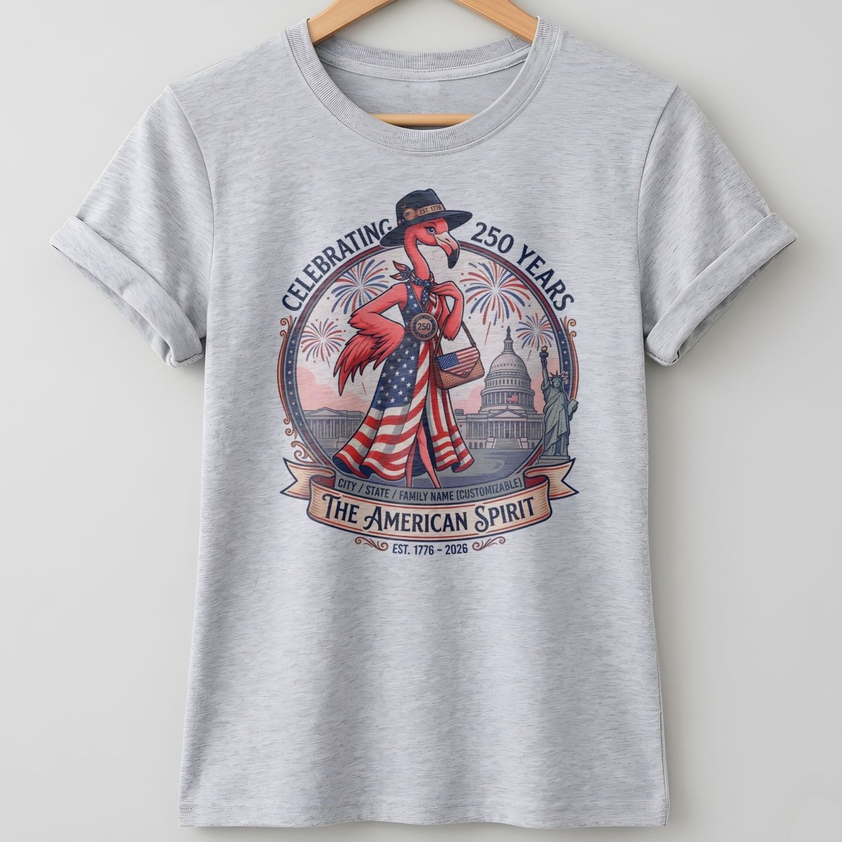 Personalized Celebrating 250 Years of The American Spirit T-Shirt - FlamingoAholic