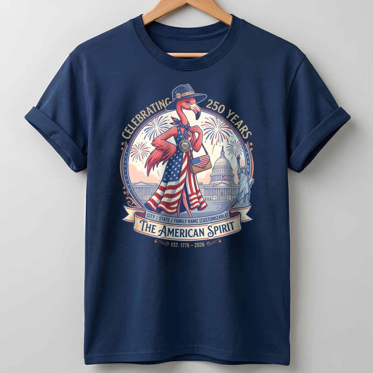 Personalized Celebrating 250 Years of The American Spirit T-Shirt - FlamingoAholic